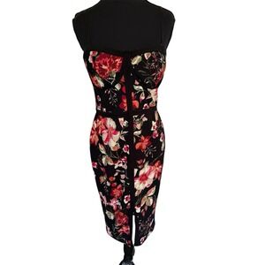 Material Girl Bustier Bodycon Dress Dark Floral Y2K Party Coquette Going Out